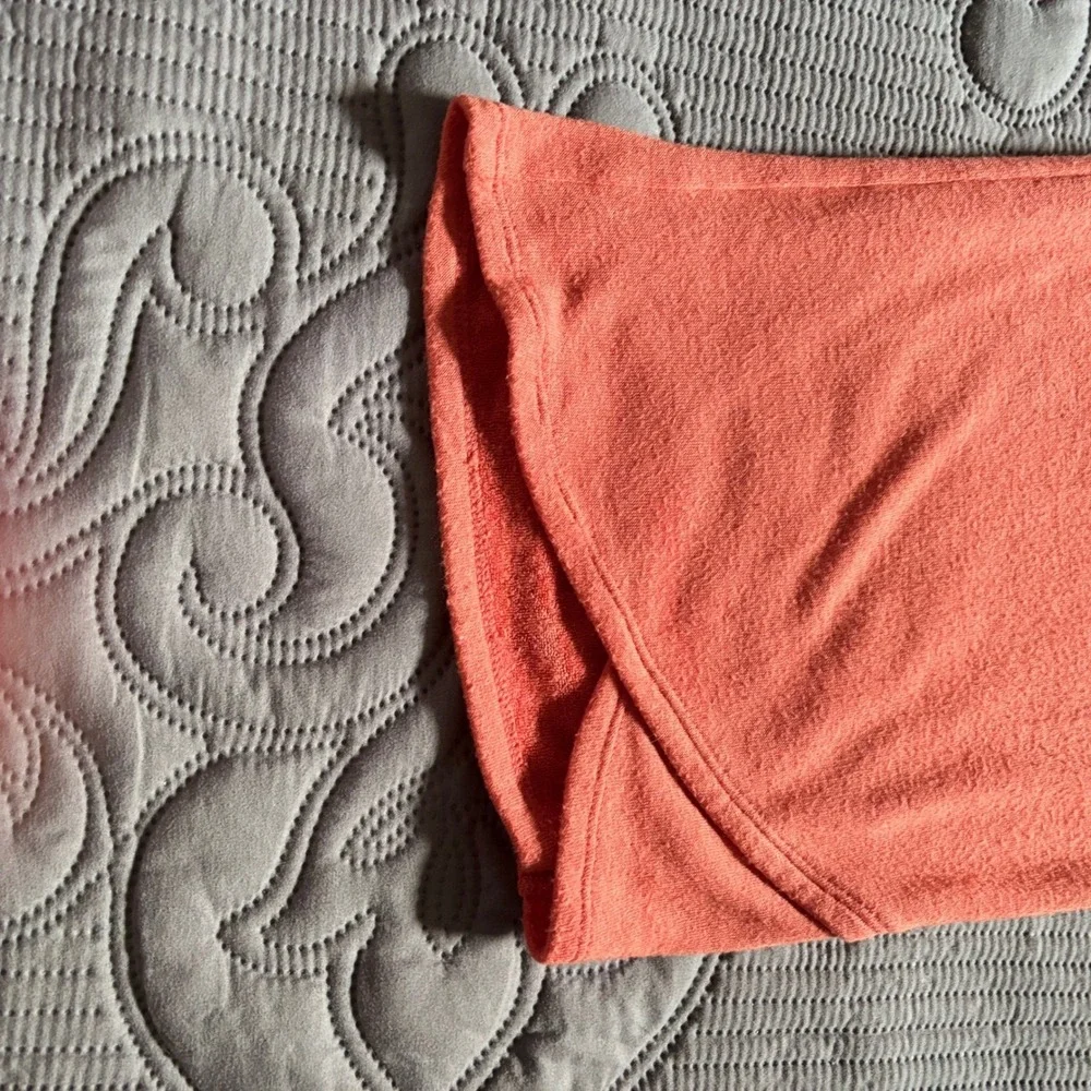 AnyBody Lg Petite Coral Soft Knit Crop Lounge Pants Wide Leg Tulip Hem Pocket